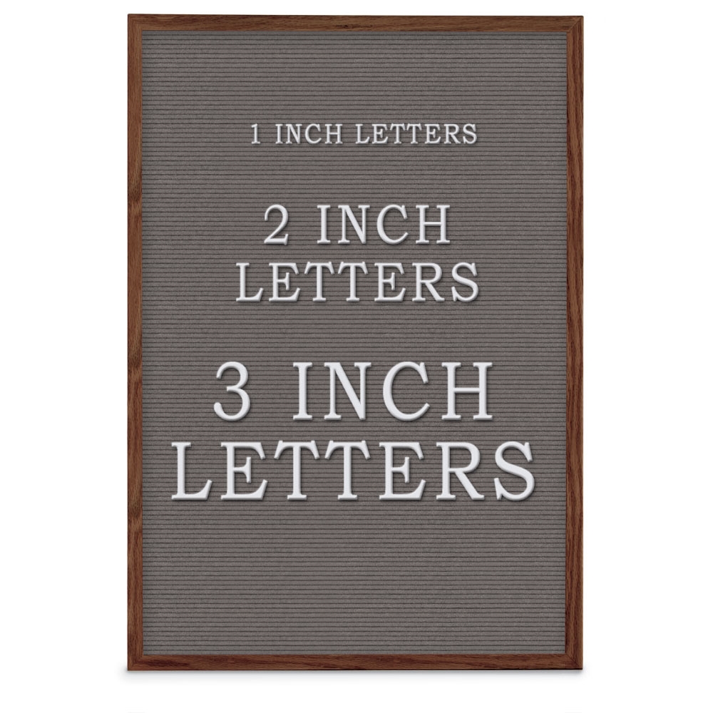UV1202UF-WALNUT-GREY Grey felt letterboard 24' x 36' with Walnut Wood frame
