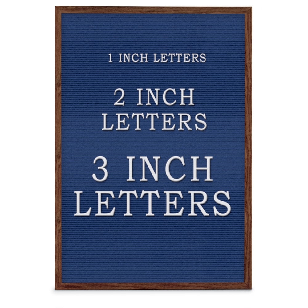 UV1202UF-WALNUT-BLUE Blue felt letterboard 24' x 36' with Walnut Wood frame