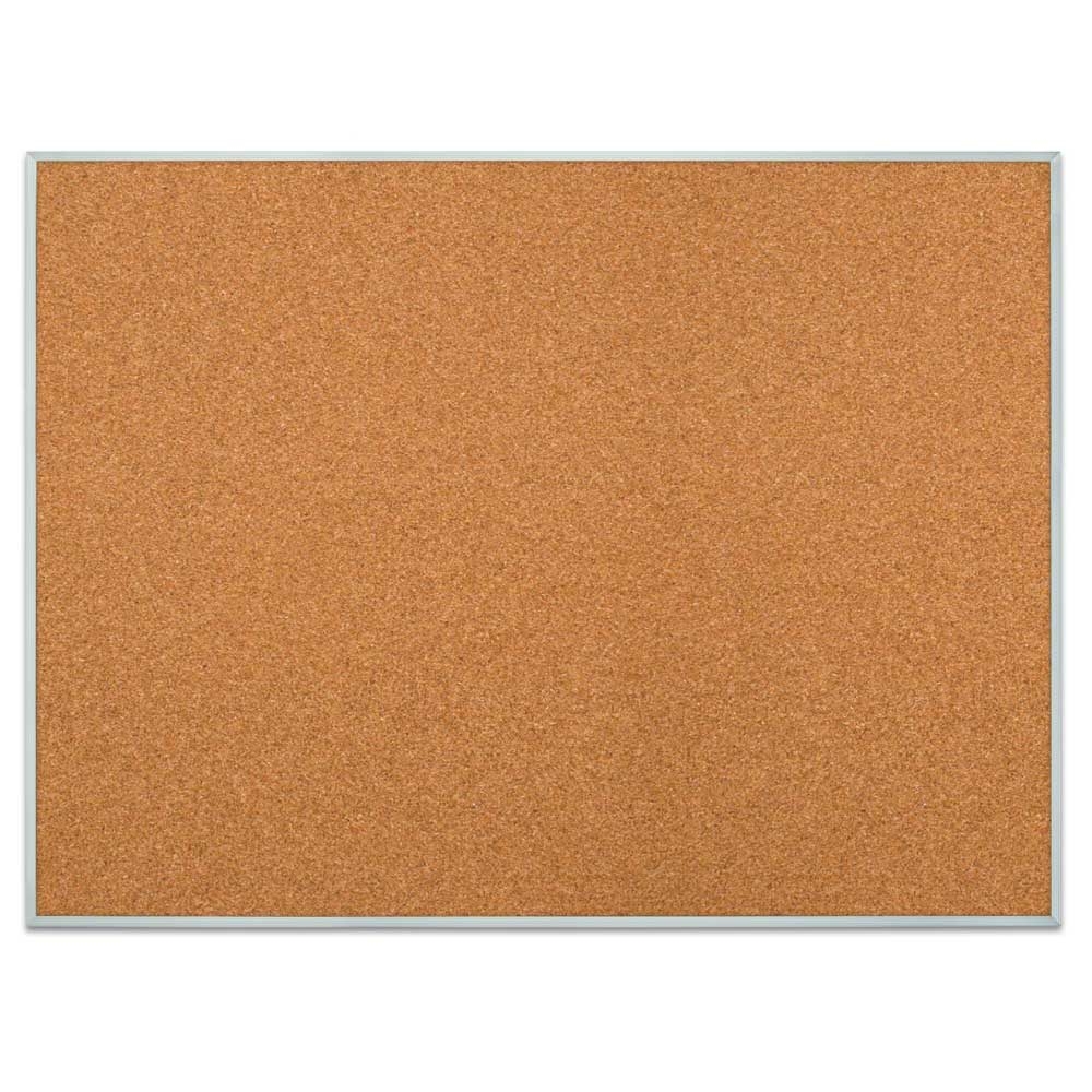 Satin aluminum framed corkboard with Cork fabric 48' x 36'