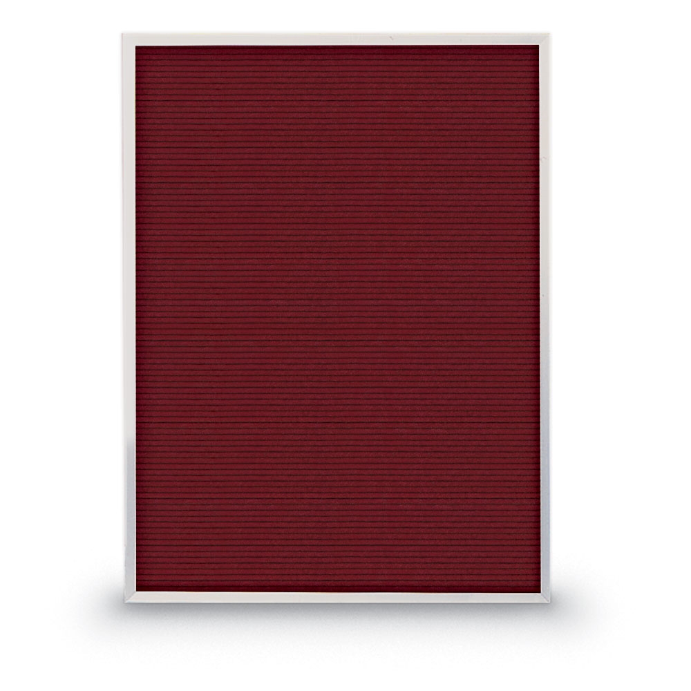 Burgundy letterboard 18' x 24' with Satin aluminum frame