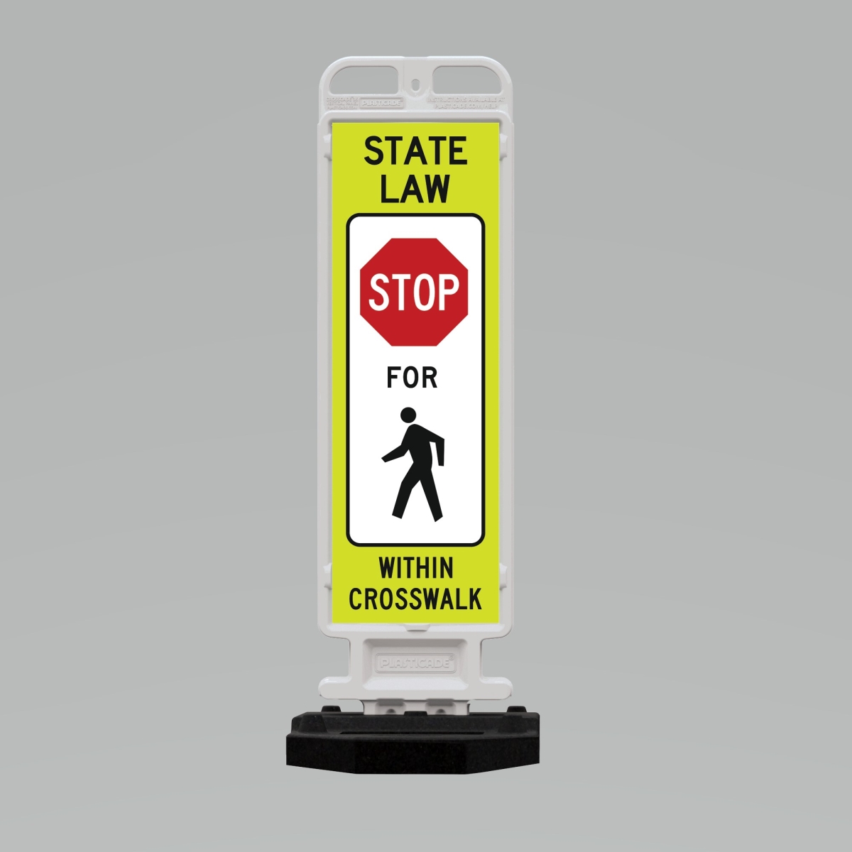 Plasticade 12' x 36' Crosscade STATE LAW STOP SIGN FOR PEDESTRIAN SYMBOL WITHIN CROSSWALK