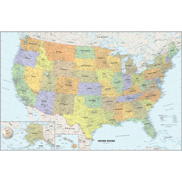 Picture of GeoNova gn-classic-usa-roller Classroom Pull Down Classic USA Wall Map