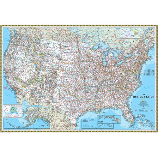 Picture of NatGeo ng-political-us-roller Classroom Pull Down Political US Map