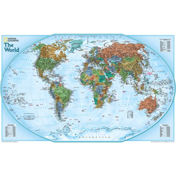 Picture of NatGeo ng-world-political-explorer-roller Classroom Pull Down World Political Explorer Wall Map