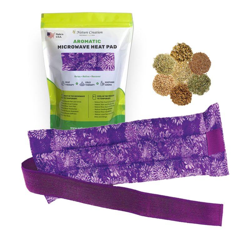 Picture of Nature Creation NC-BACK-PPLFLW Microwavable Herbal Heating Pad for Back & Abdomen - No.14 Purple Flower