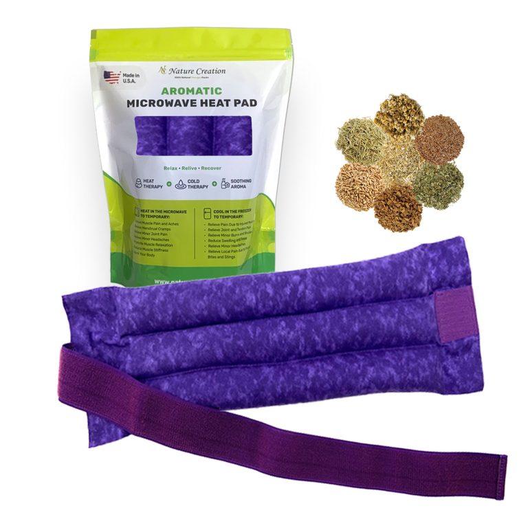 Picture of Nature Creation NC-BACK-PPLMRB Microwavable Herbal Heating Pad for Back & Abdomen - No.03 Purple Marble