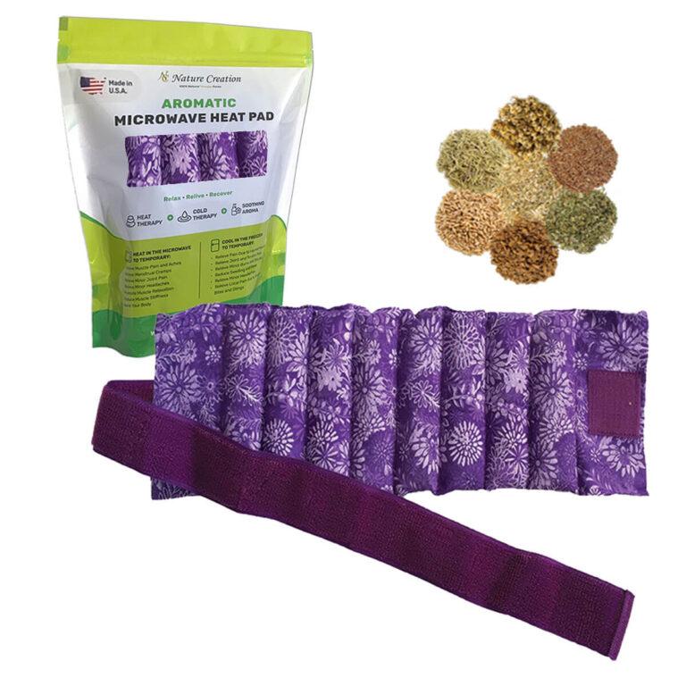Picture of Nature Creation NC-MCR-PPLFLW Microwavable Herbal Heating Pad for Abdomen & Menstrual Cramps - No.03 Purple Marble