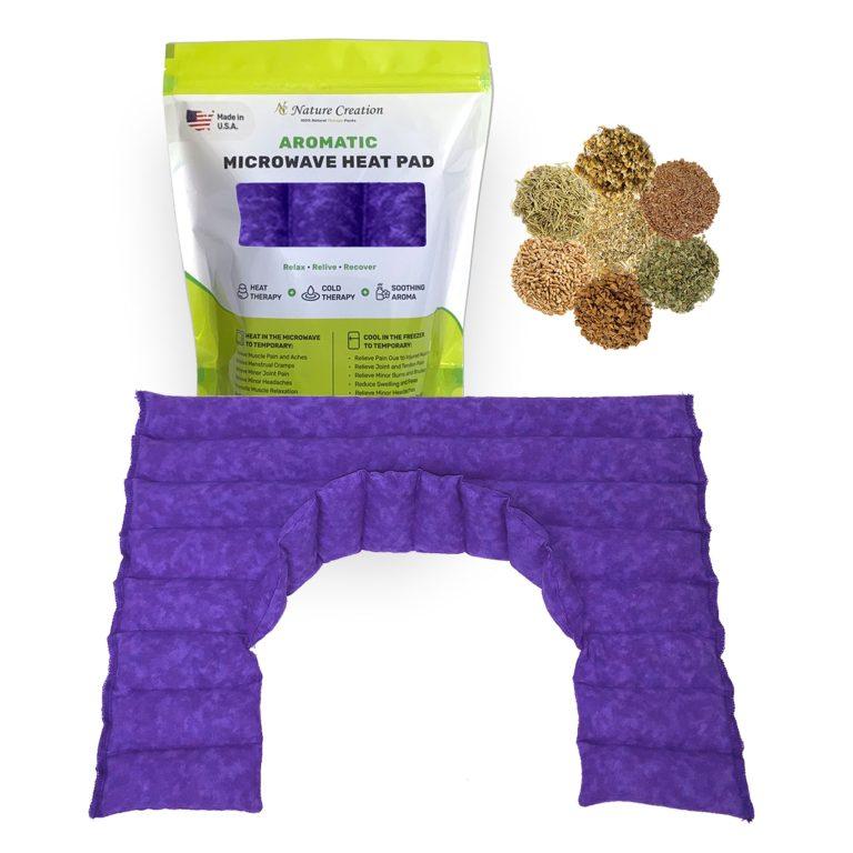 Picture of Nature Creation NC-SHOULDER-PLUS-PPLMRB Microwavable Herbal Heating Pad for Neck & Shoulder - No.03 Purple Marble