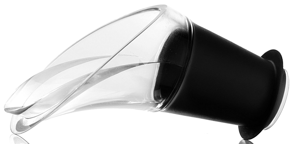 Picture of Vacu Vin 18540612 Wine Server Crystal, Black - J Hook - Set of 2