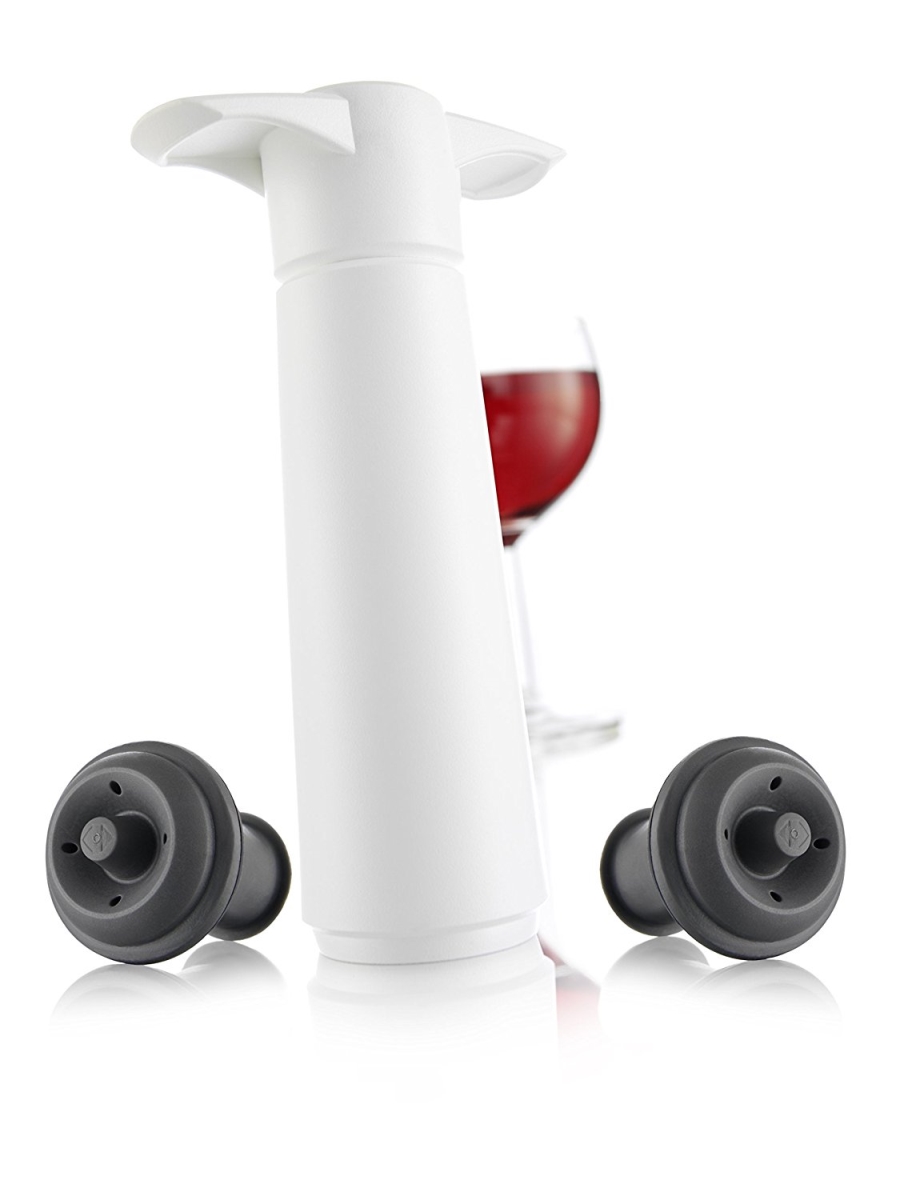 Picture of Vacu Vin 9812606 Wine Saver Giftpack, White - 1 Pump & 2 Stoppers