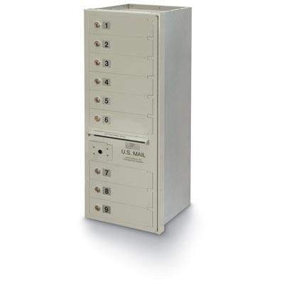 9-Door Horizontal Mailbox 4C High Security