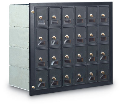Guardian 24-Door Mailbox - Black - 60 lbs - High-Security