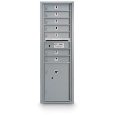 N1029411BRNZ 7 Door Standard 4C Mailbox with 1 Parcel Locker - Bronze