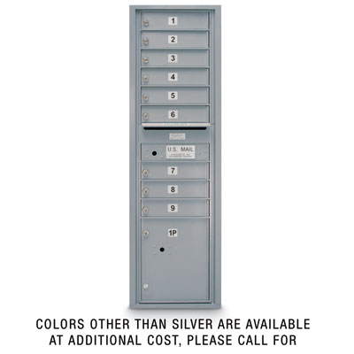 N1029416BRNZ 9 Door Standard 4C Mailbox with 1 Parcel Door - Bronze