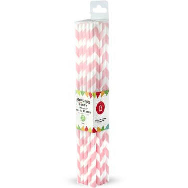 Picture of Natures Party 8NPCHP21PINK-nparty039 8 in. Coated with Beeswax Knees Compostable Paper Straws&#44; Pink