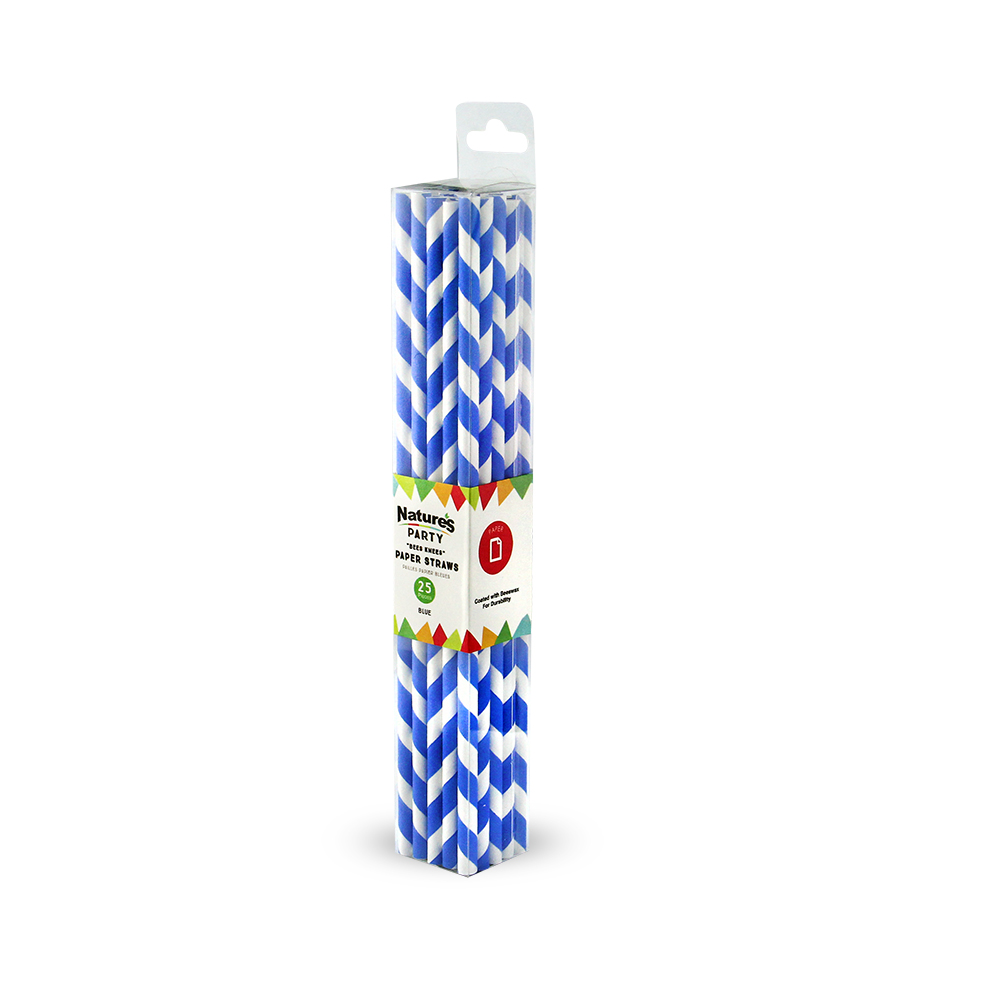 Picture of Natures Party 8NPCHP21BLUE-nparty044 8 in. Paper Straws Coated with Beeswax&#44; Blue