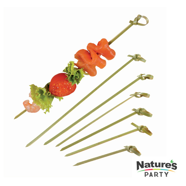 Picture of Natures Party 8NPBBBCL105-nparty009 4.1 in. Party Bamboo Knotty Skewers - 50 Count