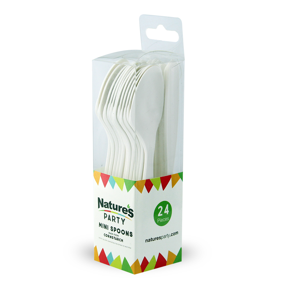 Picture of Natures Party 8NPCVPL844-nparty049 4.92 in. Cornstarch Mini Spoon - 24 Count