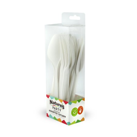 Picture of Natures Party 8NPCVPLK311-nparty050 7 in. Cornpostable Cutlery, Assorted - 24 Count