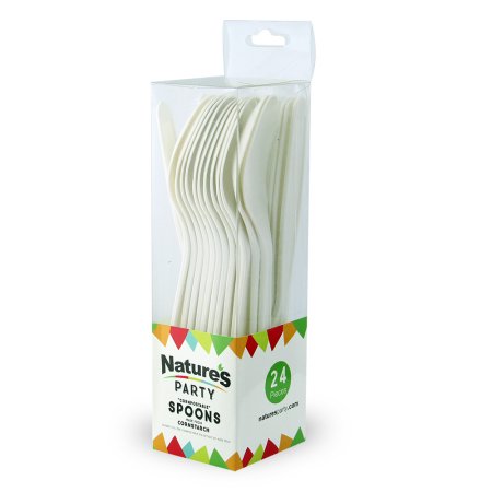 Picture of Natures Party 8NPCVPL833-nparty048 7 in. Cornstarch Spoon, White