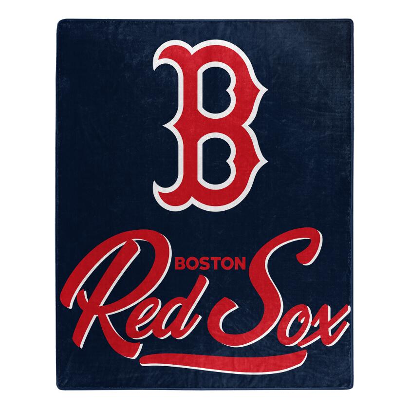 1MLB-07070-0004-RET 50 x 60 in. Boston Red Sox Signature Raschel Throw Blanket