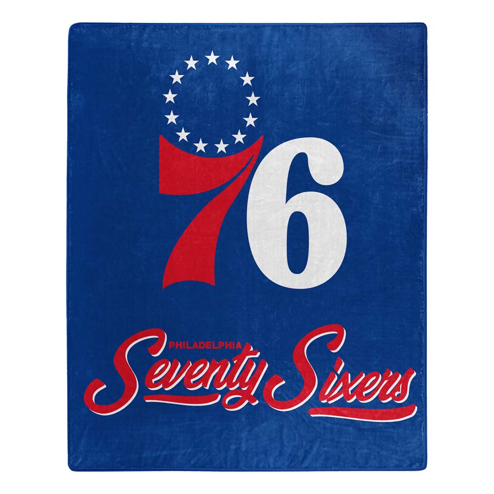 1NBA-07060-0020-RET 50 x 60 in. Philadelphia 76ers Signature Raschel Throw Blanket