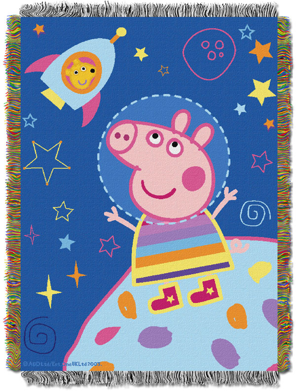 Picture of Northwest 1PEP051000008RET Peppa Pig Love My Space Entertainment Woven Tapestry Throw Blanket