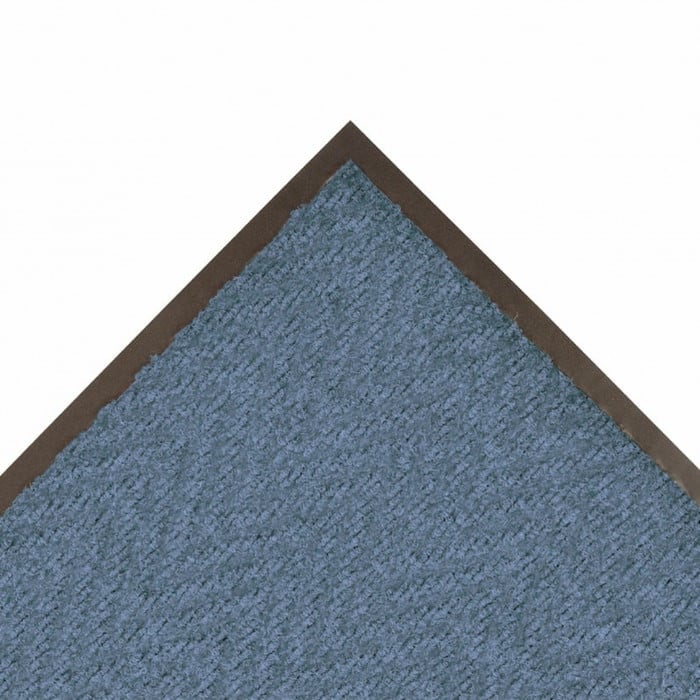 105S0310BU 3 x 10 ft. Low Profile Light Weight Chevron Floor Runner Mat, Slate Blue