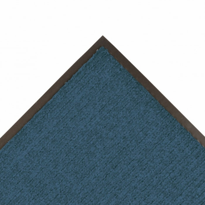 Entrance Mat, Indoor, Polypropylene, Ribbed Surface, Vinyl Back, 3/8 in Thick, 4 ft x 8 ft, Blue