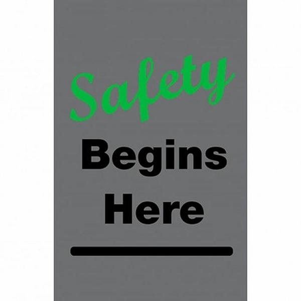 194SH035CH 3 x 5 ft. Safety Begins Here Floor Mat, Charcoal