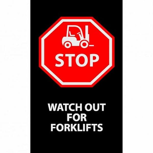 194SSW35BL 3 x 5 ft. Stop, Watch Out for Forklifts Floor Mat - Black