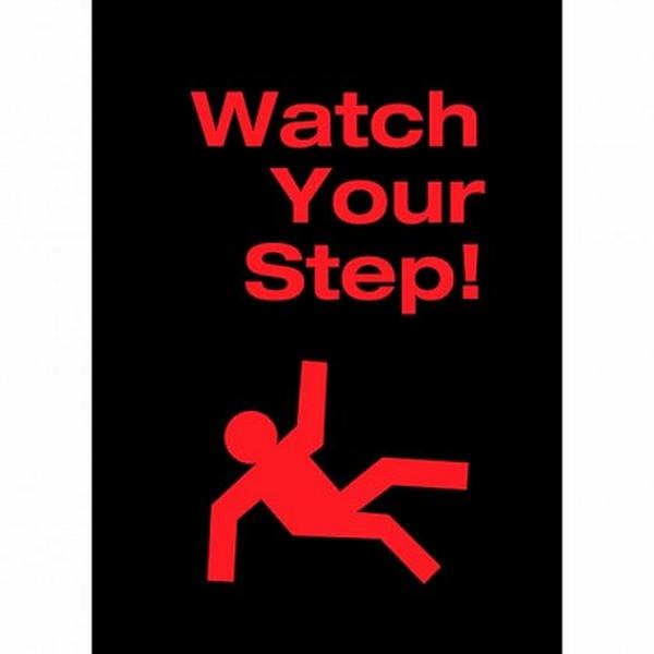 194SWS46BL 4 x 6 ft. Watch Your Step Floor Mat, Black