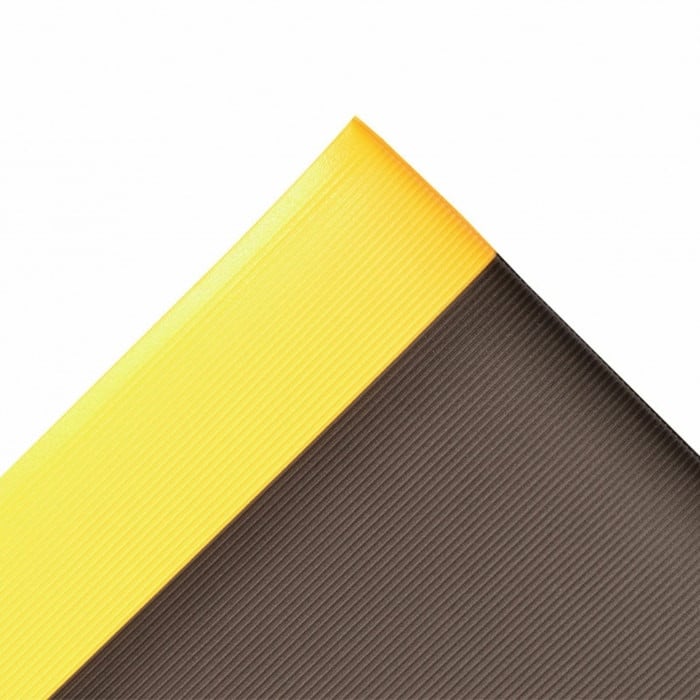 413R0036BY 3 x 60 ft. Blade Runner with Dyna-Shield Anti-Fatigue Floor Mat, Black & Yellow