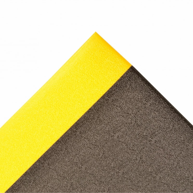 415R0024BY 0.37 in. x 2 x 60 ft. Pebble Step Sof-Tred with Dyna-Shield Anti-Fatigue Floor Mat, Black & Yellow