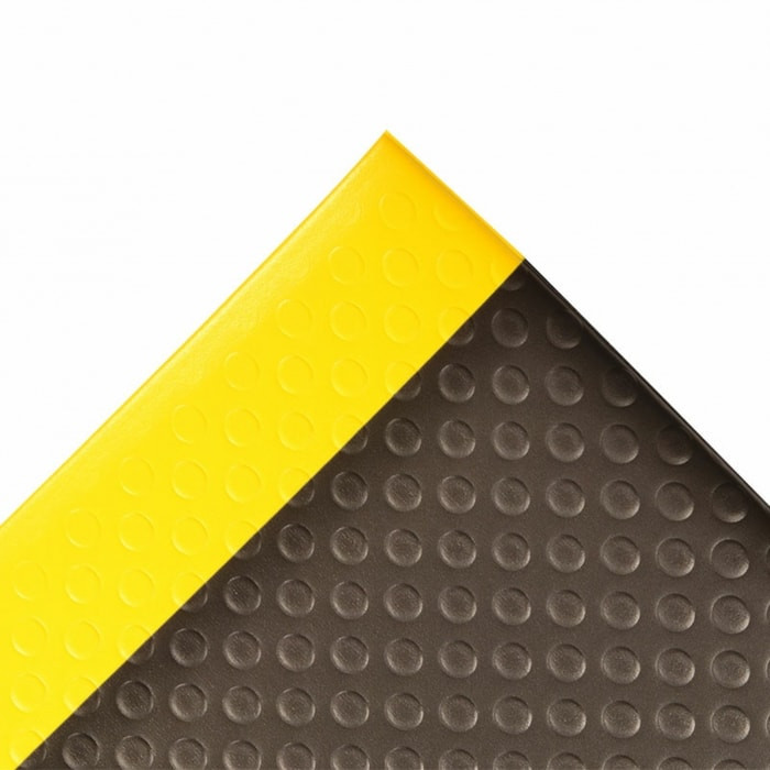 Antifatigue Mat, 60 ft. L x 2 ft. W, 1/2" Thickness, Closed Cell PVC Foam, Bubble, Black/Yellow