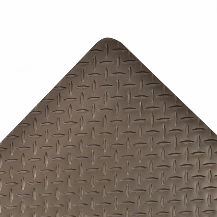 Antifatigue Mat, 5 ft. L x 3 ft. W, 9/16" Thickness, Vinyl, Diamond Plate, Black