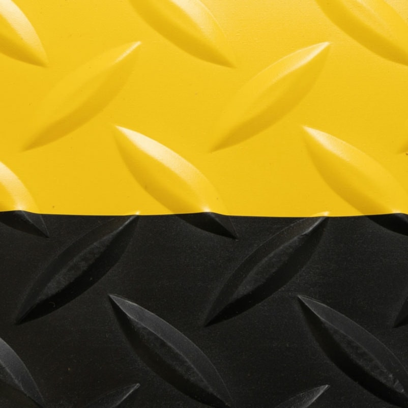 509R4875YB 4 x 75 ft. Diamond-Tuff Anti-Fatigue Floor Mat, Black & Yellow