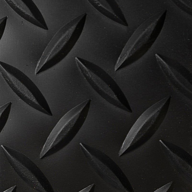 Antifatigue Mat, 3 ft. L x 2 ft. W, 9/16" Thickness, Vinyl, Diamond Plate, Black