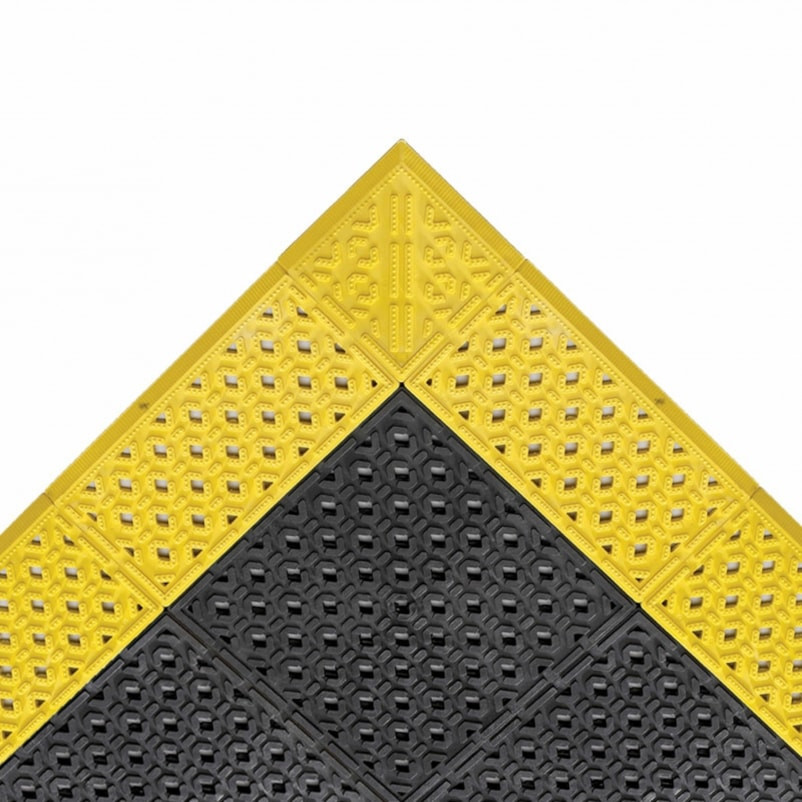 520S4272BY 42 x 72 in. Cushion-Lok Raised Interlocking Floor Mat, Black & Yellow