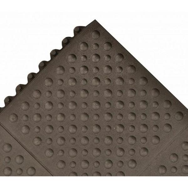 557S0033BL 3 x 3 ft. Cushion-Ease Ergo Interlocking Anti-Fatigue Floor Mat, Black