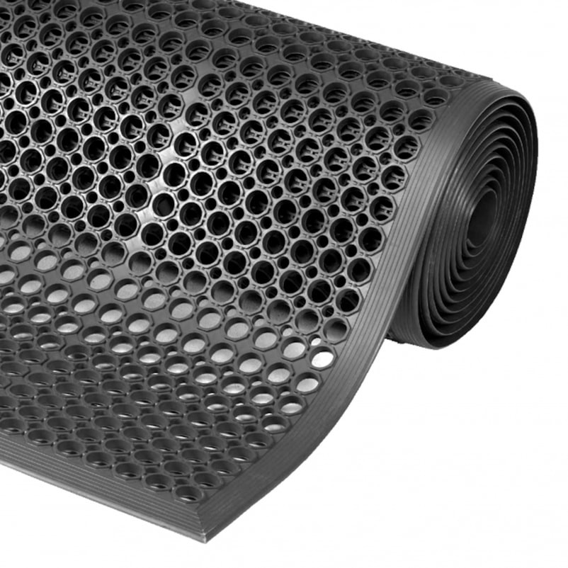 NoTrax 562S0320BL Sanitop Grease-Resistant Floor Mat - 3' x 20', 1/2 Thick, Black