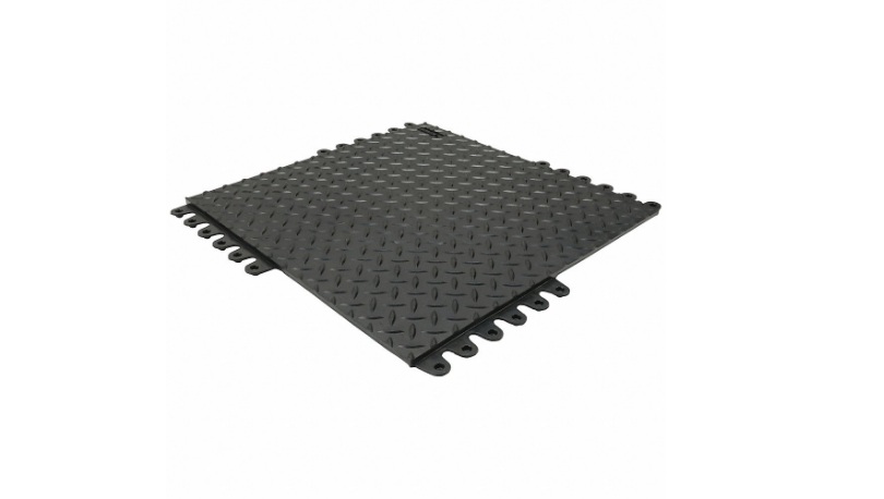 570SC018BL 18 x 18 in. De-Flex Interlocking Thick Floor Mat, Black - Case of 8