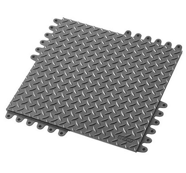 572SC018BL 18 x 18 in. De-Flex Niru Heavy Duty Interlocking Floor Mat, Black - Case of 8