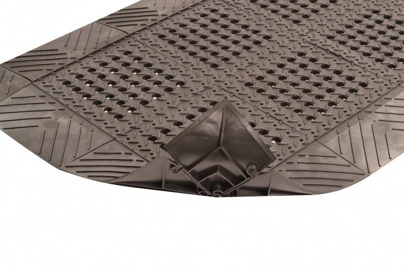 620S3048BL 30 x 48 in. Diamond Flex-Lok 3-Sided Floor Mat, Black