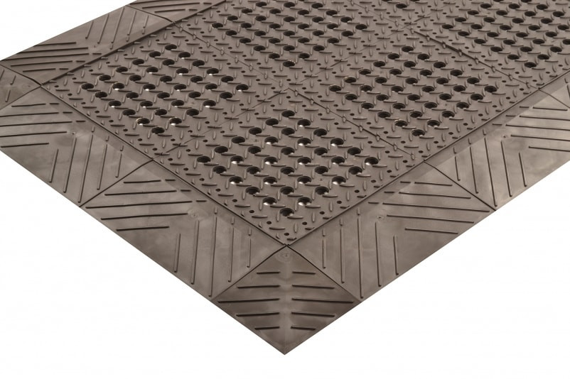 620S3072BL 30 x 72 in. Diamond Flex-Lok 3-Sided Floor Mat, Black
