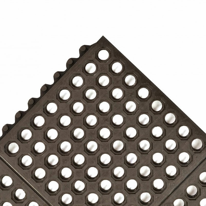 650S0033BL 3 x 3 ft. Niru Cushion-Ease Interlocking Floor Mat, Black