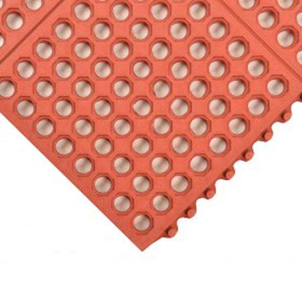 650S0033RD 3 x 3 ft. Niru Cushion-Ease Interlocking Floor Mat, Red