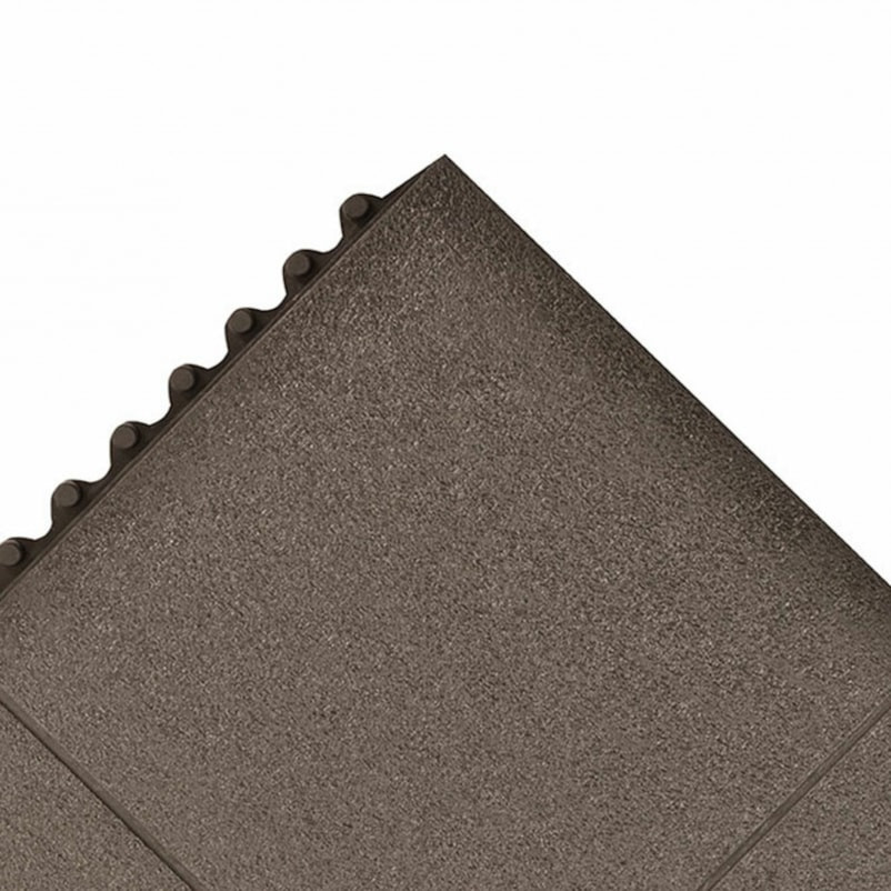 656S0033BL 3 x 3 ft. Niru Cushion-Ease Solid Interlock Anti-Fatigue Floor Mat, Black