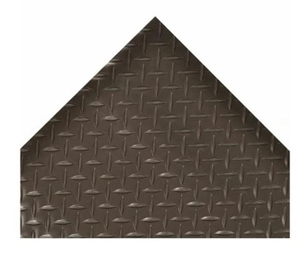 737R7524BL 2 x 75 ft. Vinyl Diamond Plate Runner Floor Mat, Black