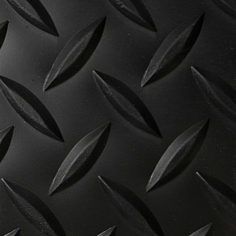 738R0024BL 2 x 75 ft. Anti-Slip Runner Diamond Plate Rubber Mat, Black